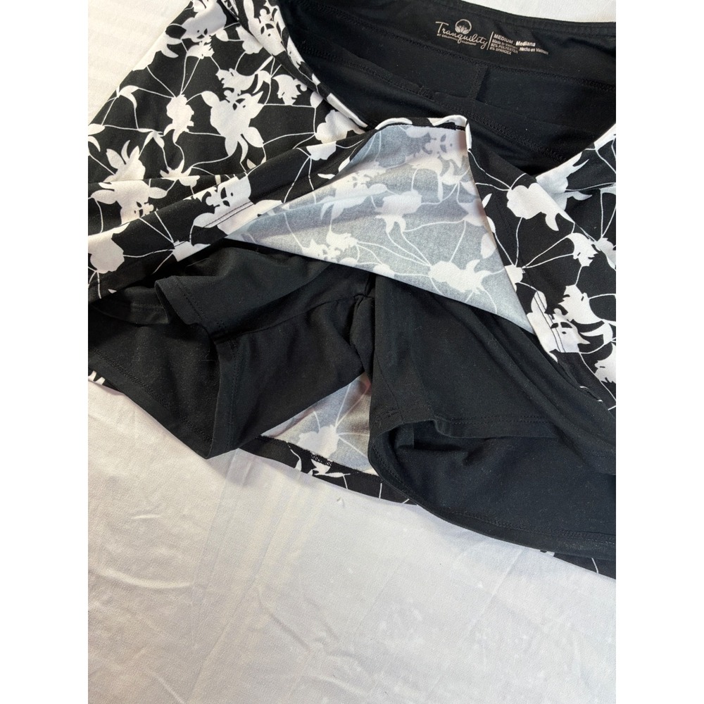 Tranquility Colorado Clothing Skort Black White Floral Print Medium Activewear - Picture 3 of 9